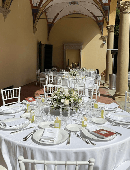 A bride getting ready with her bridesmaids.